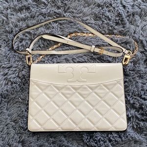 COPY - Tory Burch savannah clutch cross body with gold chain